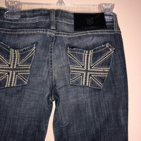 Monarchy Jeans Monarchy Straight To Bootcut Leg British Flag Jeans